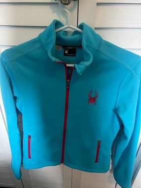 Spyder Turquoise Jacket with Pink Zipper Accents